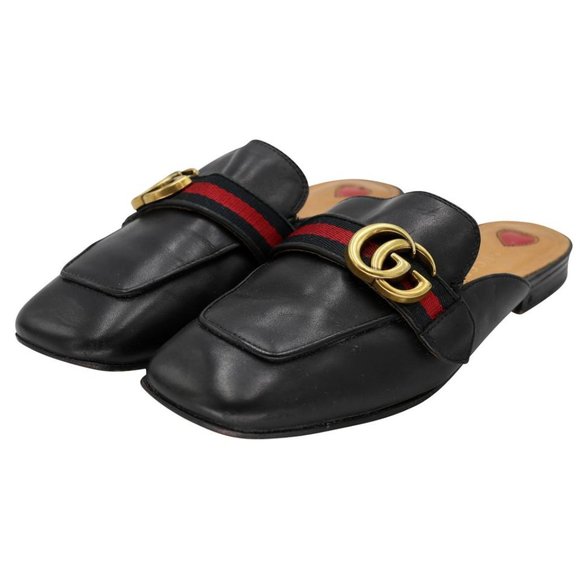Gucci Marmont sz 38 Peyton Leather Slippers Slides GG-S0207P-C013 - Picture 4 of 10